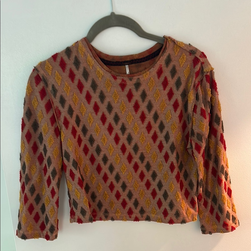 Free people Colorful Diamond Pattern top